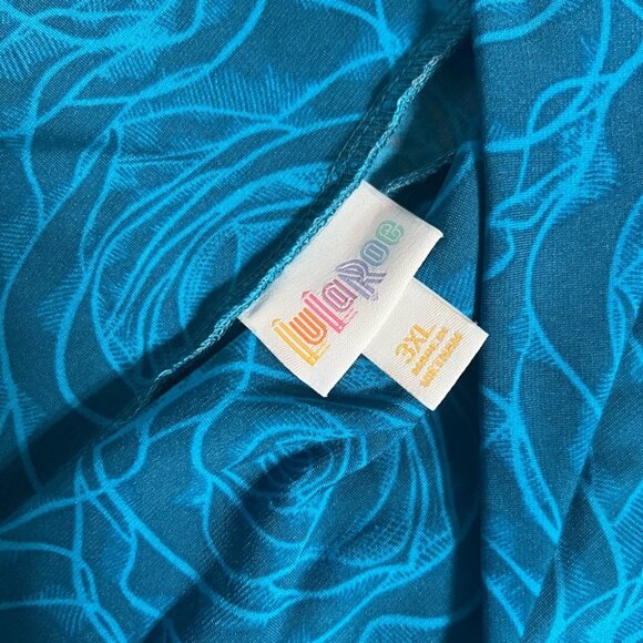 LuLaRoe Teal Floral High Low Skirt 3XL - Picture 2 of 4